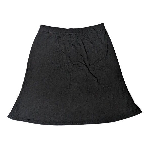 Eileen Fisher Petites PL Black Knee Length Flared Skirt Viscose Jersey Knit - Picture 1 of 9